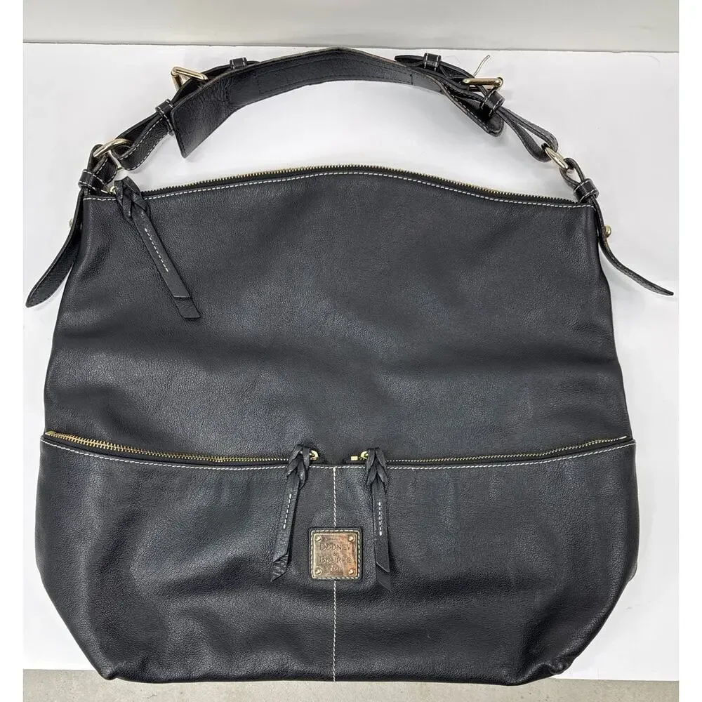 Dooney & Bourke Dillen Pebble Leather Pocket Sac, Hobo Style, Black